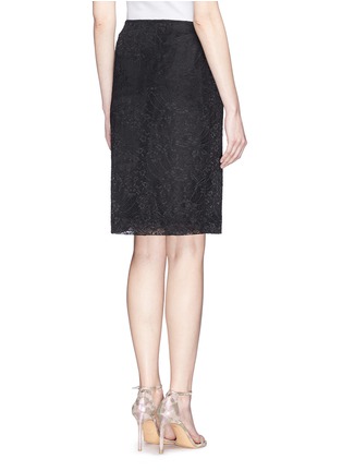 Back View - Click To Enlarge - ST. JOHN - Floral guipure lace pencil skirt