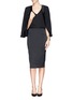 Figure View - Click To Enlarge - ST. JOHN - Structured satin pencil skirt