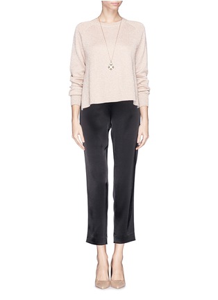 Figure View - Click To Enlarge - ST. JOHN - 'Emma' satin cropped pants
