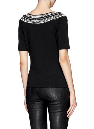 Back View - Click To Enlarge - ST. JOHN - Scoop neckline stretch jersey T-shirt