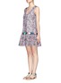 Front View - Click To Enlarge - MSGM - Floral print drop-waist mesh dress