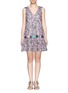 Main View - Click To Enlarge - MSGM - Floral print drop-waist mesh dress