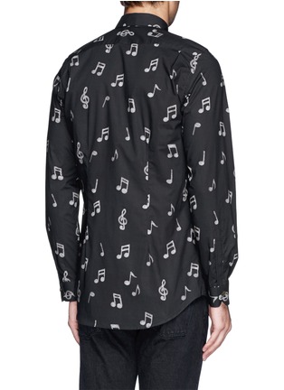 Back View - Click To Enlarge - PAUL SMITH - Music note print cotton poplin shirt