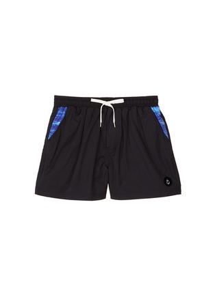 Main View - Click To Enlarge - INSTED WE SMILE - Ripple print panel swim shorts