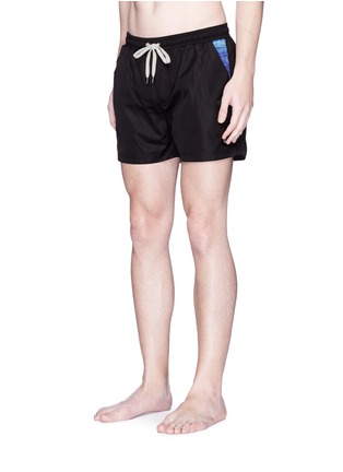 Figure View - Click To Enlarge - INSTED WE SMILE - Ripple print panel swim shorts