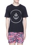 Main View - Click To Enlarge - INSTED WE SMILE - 'Smiley Face Anchor' velvet flock print T-shirt