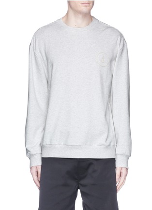 Main View - Click To Enlarge - INSTED WE SMILE - 'Smiley Face Anchor' embroidered sweatshirt