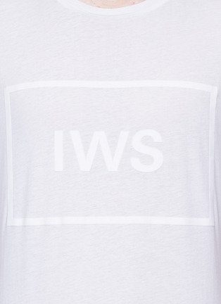 Detail View - Click To Enlarge - INSTED WE SMILE - Logo velvet flock print T-shirt