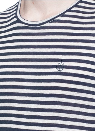 Detail View - Click To Enlarge - INSTED WE SMILE - 'Spear' stripe linen-cotton T-shirt