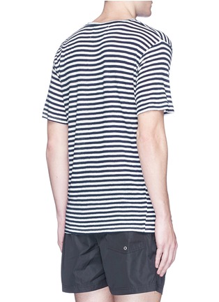 Back View - Click To Enlarge - INSTED WE SMILE - 'Spear' stripe linen-cotton T-shirt