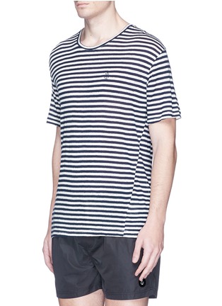 Front View - Click To Enlarge - INSTED WE SMILE - 'Spear' stripe linen-cotton T-shirt