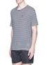 Front View - Click To Enlarge - INSTED WE SMILE - 'Spear' stripe linen-cotton T-shirt