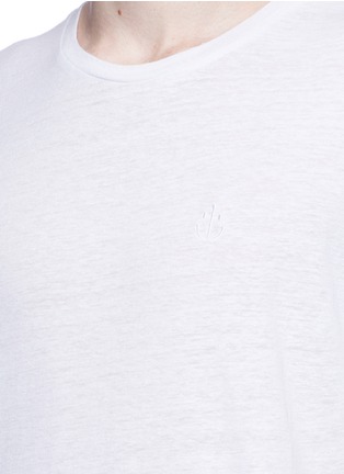 Detail View - Click To Enlarge - INSTED WE SMILE - Anchor embroidered linen T-shirt