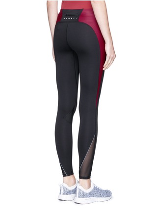 Back View - Click To Enlarge - PARTICLE FEVER - Colourblock mesh panel performance leggings