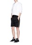 Figure View - Click To Enlarge - PORTS 1961 - Metallic embroidered outseam twill shorts