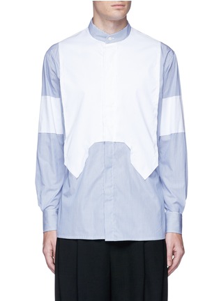 Main View - Click To Enlarge - PORTS 1961 - Geometric contrast front stripe shirt