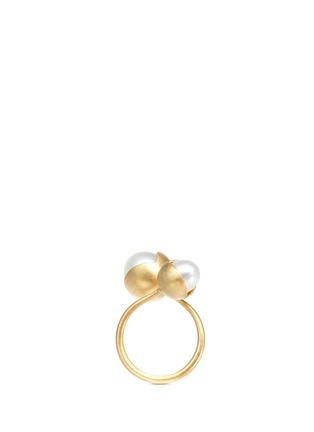 Main View - Click To Enlarge - BELINDA CHANG - 'Fruity' 18k yellow gold plated double pearl ring