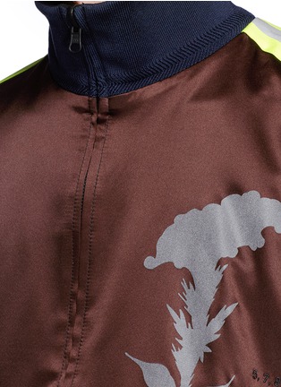 Detail View - Click To Enlarge - SAAM1 - 3M reflective rooster print silk satin reversible track jacket