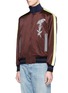 Front View - Click To Enlarge - SAAM1 - 3M reflective rooster print silk satin reversible track jacket