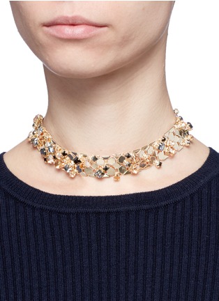 Figure View - Click To Enlarge - LANVIN - 'Chain Lumiere' glass crystal honeycomb chain necklace