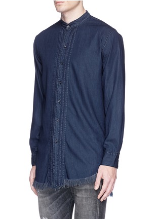 Front View - Click To Enlarge - NSF - 'Kobe' pleated placket chambray shirt