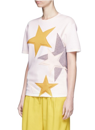 Front View - Click To Enlarge - STELLA MCCARTNEY - Padded star appliqué bonded jersey T-shirt