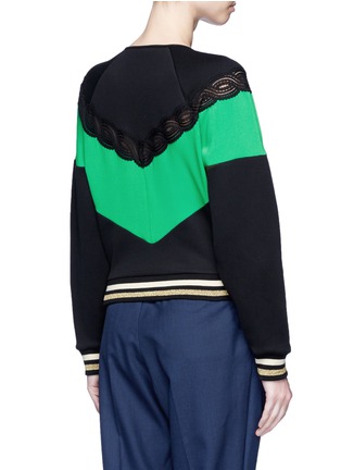 Back View - Click To Enlarge - STELLA MCCARTNEY - Lace trim colourblock sweatshirt
