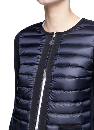 Detail View - Click To Enlarge - MONCLER - 'Maglia Tricot' patch pocket quilted down knit jacket