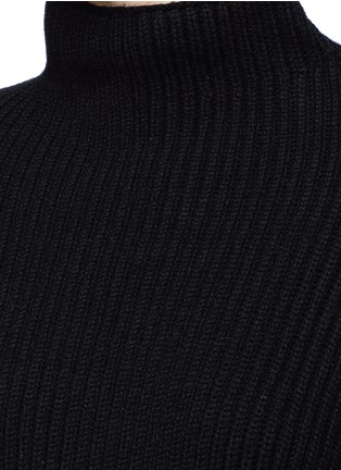Detail View - Click To Enlarge - ROSETTA GETTY - Cropped back wool-cashmere rib knit sweater