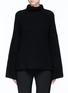 Main View - Click To Enlarge - ROSETTA GETTY - Cropped back wool-cashmere rib knit sweater