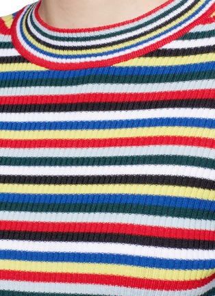 Detail View - Click To Enlarge - ROSETTA GETTY - Stripe Merino wool rib knit sweater