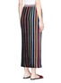 Back View - Click To Enlarge - ROSETTA GETTY - Stripe rib knit Merino wool maxi skirt