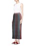 Figure View - Click To Enlarge - ROSETTA GETTY - Stripe rib knit Merino wool maxi skirt