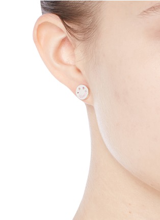 Figure View - Click To Enlarge - RUIFIER - 'Happy Sad' sterling silver cord stud asymmetric earrings