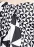 Detail View - Click To Enlarge - MONSE - Contrast geometric print strapless silk gown