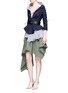 Figure View - Click To Enlarge - MONSE - Asymmetric hem cotton twill skirt