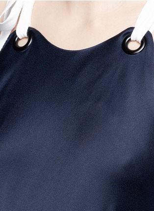 Detail View - Click To Enlarge - MONSE - Tie shoulder asymmetric sleeve gown