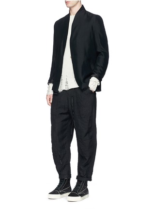 Figure View - Click To Enlarge - SONG FOR THE MUTE - Raised collar raw hem jacket