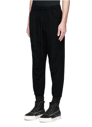 Front View - Click To Enlarge - SONG FOR THE MUTE - Wool track pants