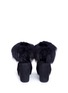 Back View - Click To Enlarge - APERLAI - 'Amanda' rabbit fur trim suede ankle boots