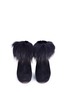 Front View - Click To Enlarge - APERLAI - 'Amanda' rabbit fur trim suede ankle boots