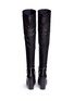 Back View - Click To Enlarge - APERLAI - 'Aimee' stretch leather thigh high boots