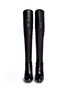 Front View - Click To Enlarge - APERLAI - 'Aimee' stretch leather thigh high boots