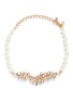 Main View - Click To Enlarge - KENNETH JAY LANE - Glass crystal leaf pearl choker necklace