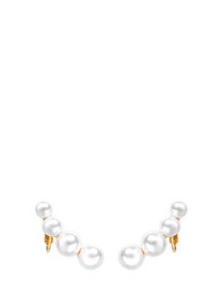 Main View - Click To Enlarge - KENNETH JAY LANE - Glass pearl climber earrings