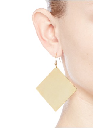 Figure View - Click To Enlarge - KENNETH JAY LANE - Square and circle plated earrings