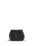 Back View - Click To Enlarge - VENNA - Pearl star chain fringed leather crossbody bag