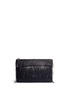 Back View - Click To Enlarge - VENNA - Pear star chain embellished leather fringe clutch