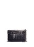 Main View - Click To Enlarge - VENNA - Pear star chain embellished leather fringe clutch