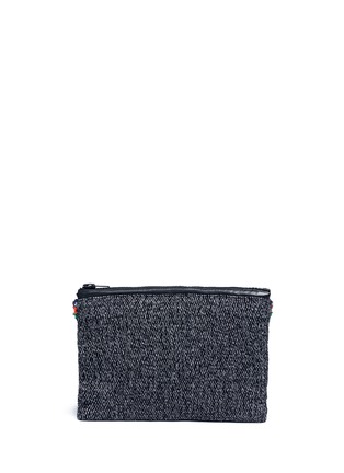 Back View - Click To Enlarge - VENNA - Star chain fringe embellished bouclé clutch